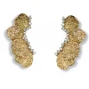 Brinco Ear Cuff martelado zircônia Prata 925 Ouro 18 k