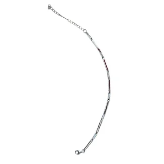 Pulseira canutilho e zircônia com alongador Prata 925 Ródio