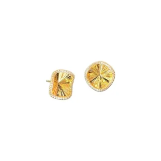 Brinco vitória régia borda cravejada zircônia Prata 925 Ouro18k