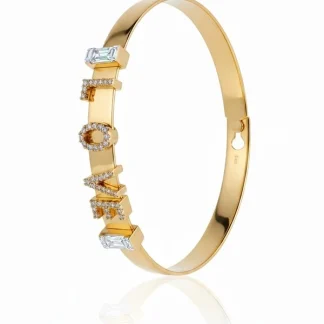 Pulseira Bracelete Love zircônia Prata 925 Ouro 18 k