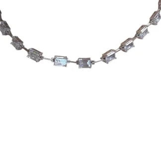 Colar Chocker Zircônia Prata 925 Ródio