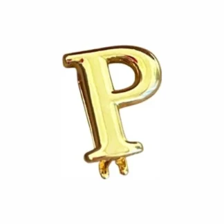 Pingente PIN letra P Prata 925 Ouro18k