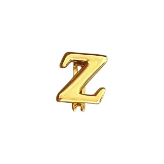 Pingente PIN letra Z Prata 925 Ouro18k