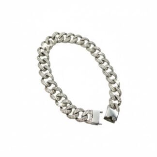 Pulseira Grumet Zircônia 20 cm Prata 925 Ródio, Bottega D'Oro